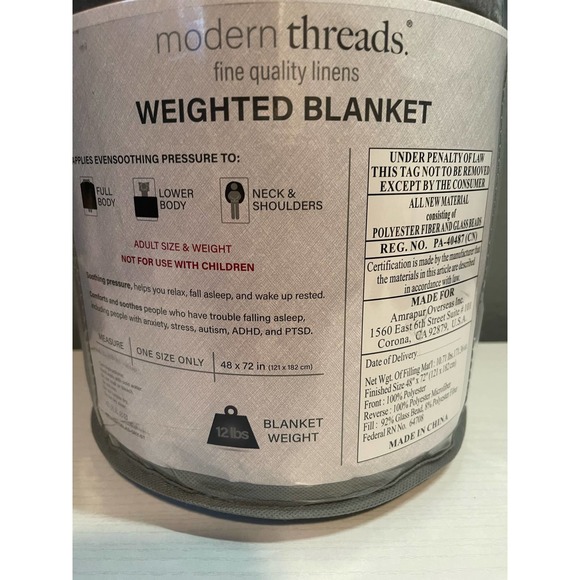 Modern Threads 12lb Weighted Blanket - Picture 2 of 4